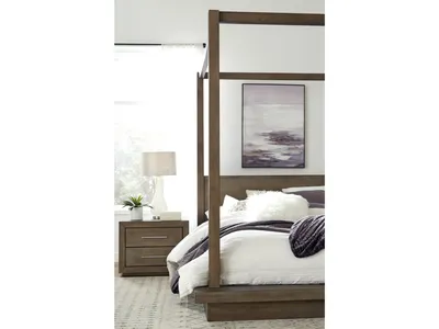 Melbourne Two Drawer Nightstand with USB in Dark Pine - Alternative View