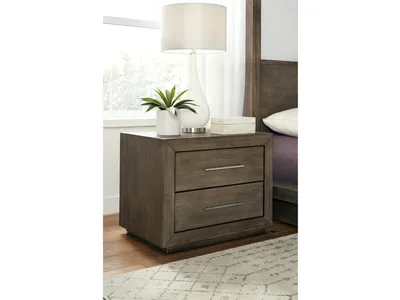 Melbourne Two Drawer Nightstand with USB in Dark Pine