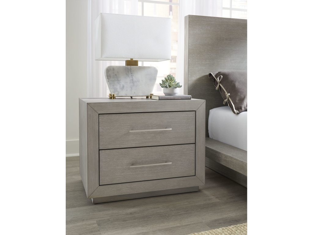 Melbourne Two Drawer Nightstand with USB in Mineral - main image