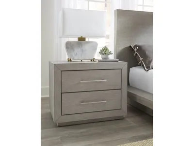 Melbourne Two Drawer Nightstand with USB in Mineral