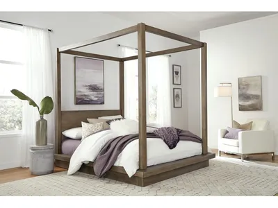 Melbourne Wood Canopy Bed in Dark Pine - Alternative View