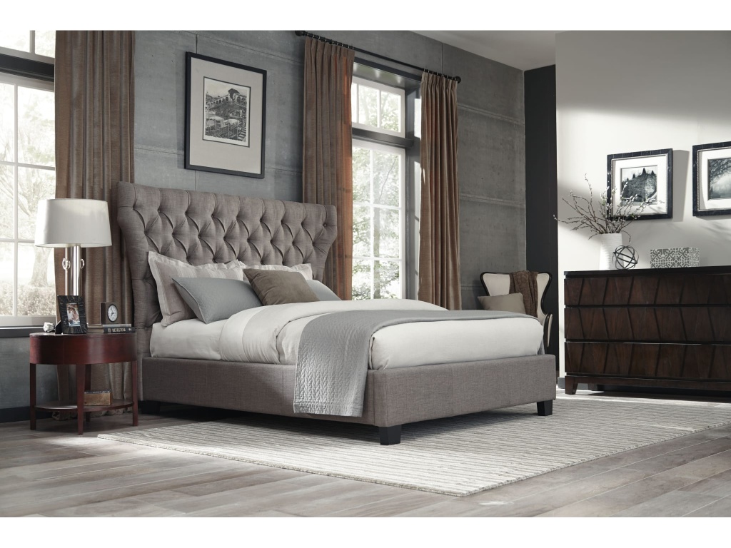 Melina Upholstered Footboard Storage Bed in Dolphin Linen - image 1