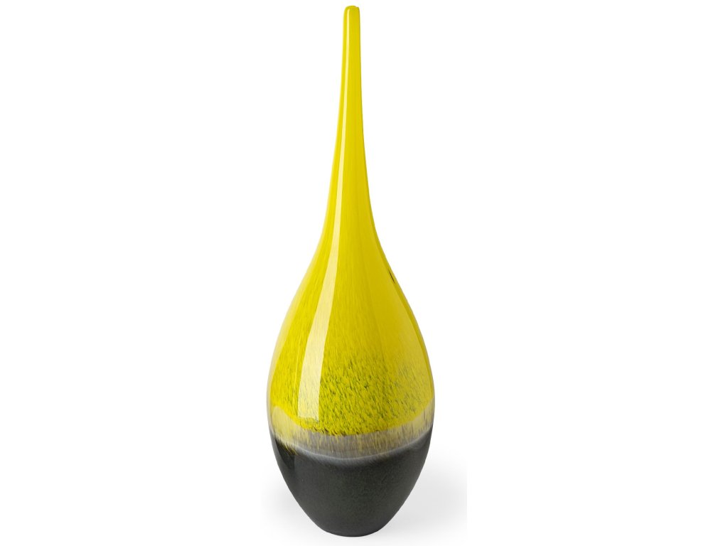 Large Yellow/Gray Ombre Glass Vase - main image