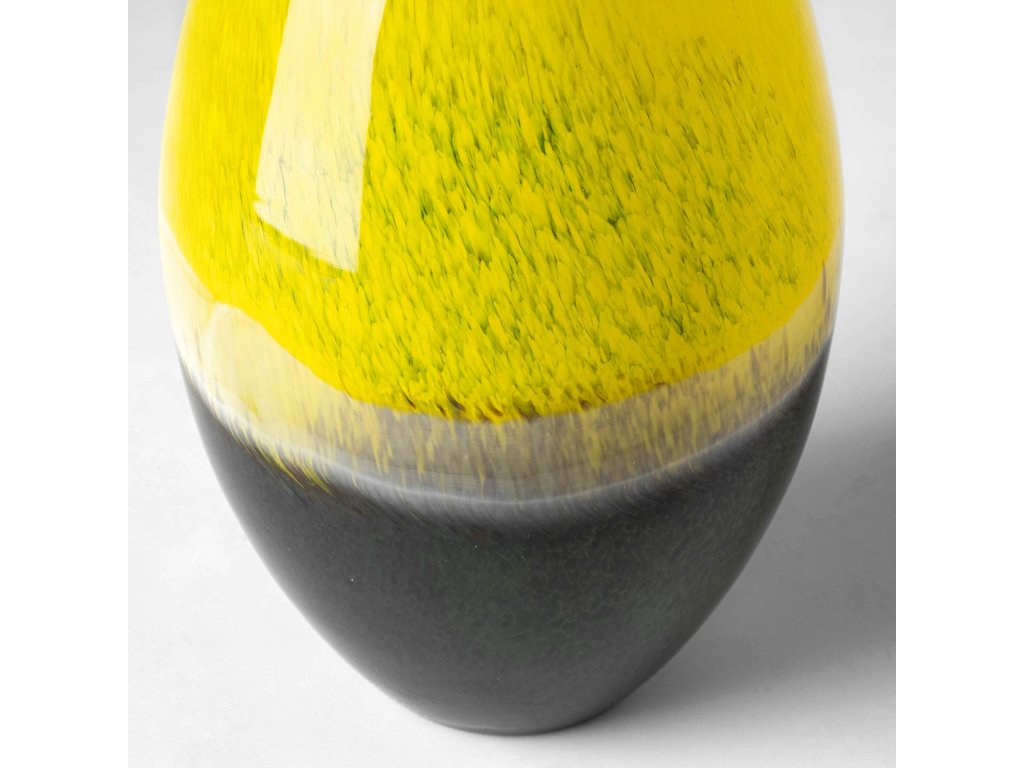 Large Yellow/Gray Ombre Glass Vase - image 8