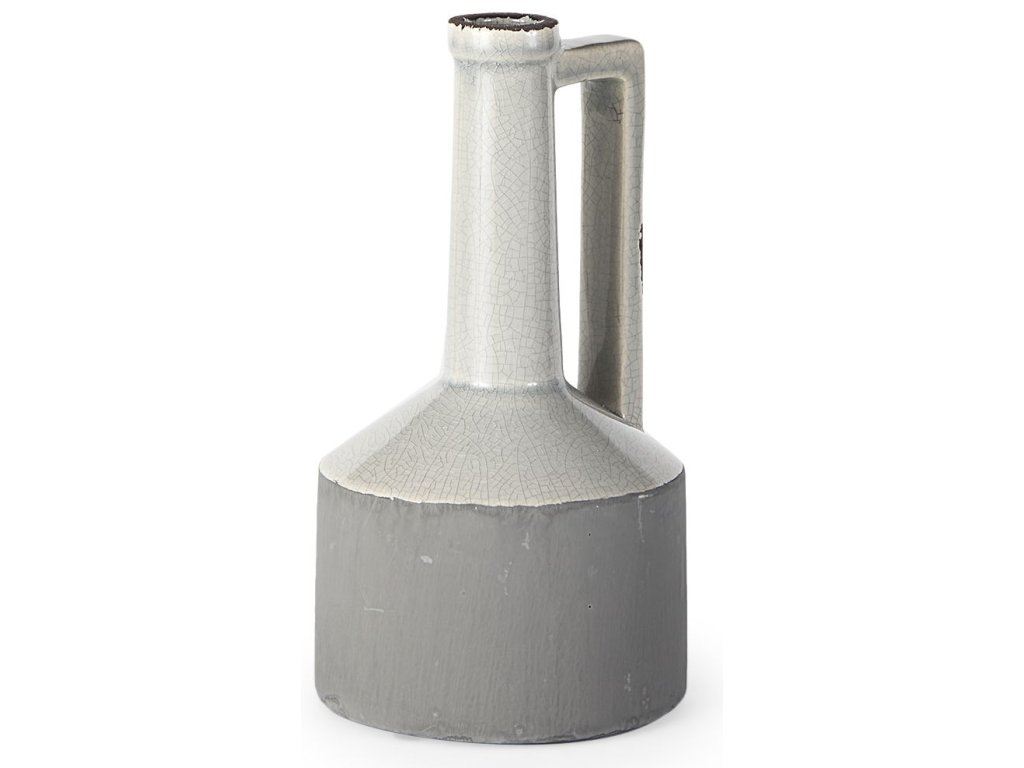 10.2H Small Two Tone Gray Ceramic Jug Vase - main image