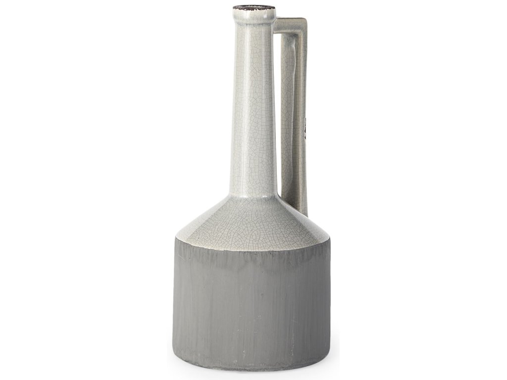 14.2H Medium Two Tone Gray Ceramic Jug Vase - main image