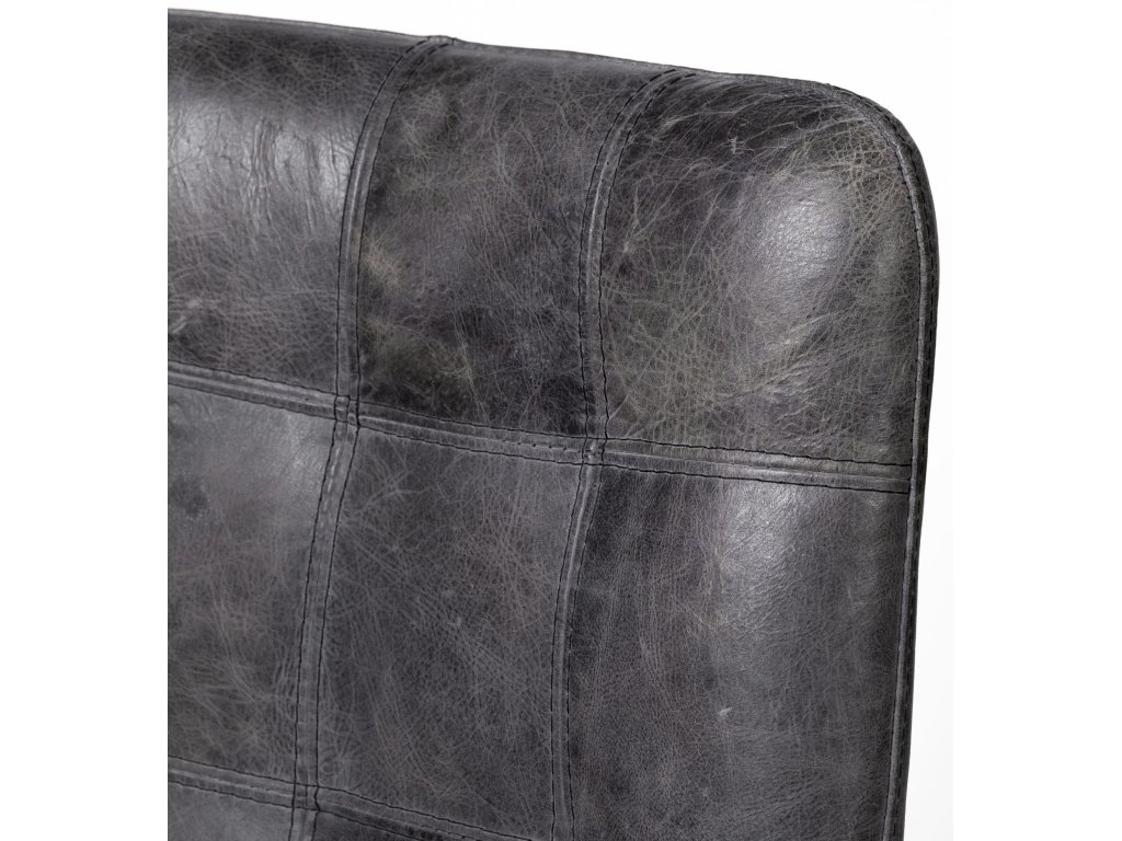 Black Genuine Leather Seat w/ Black Metal Frame Dining Chair - image 9