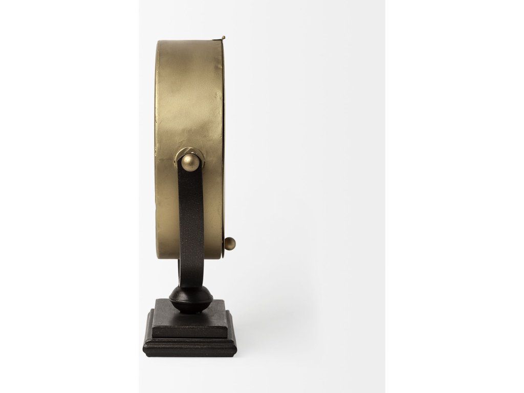 Gold Metal Half Moon Base Table Clock - image 4