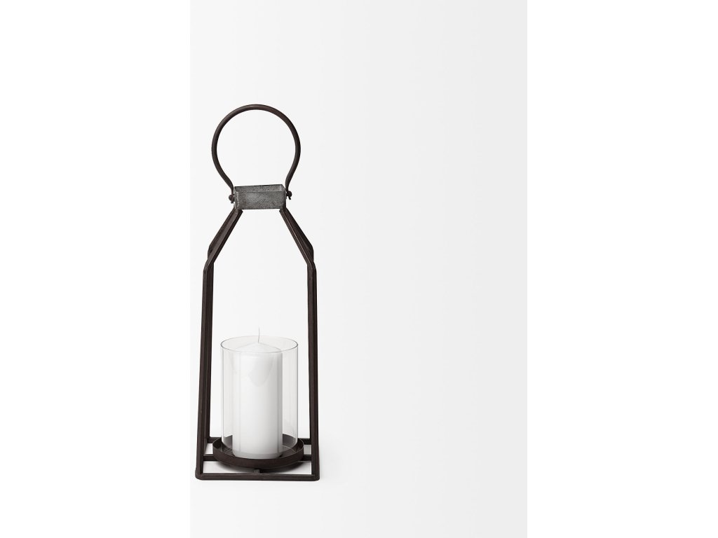 II Small Rustic Metal Framed Table Candle Holder - image 2