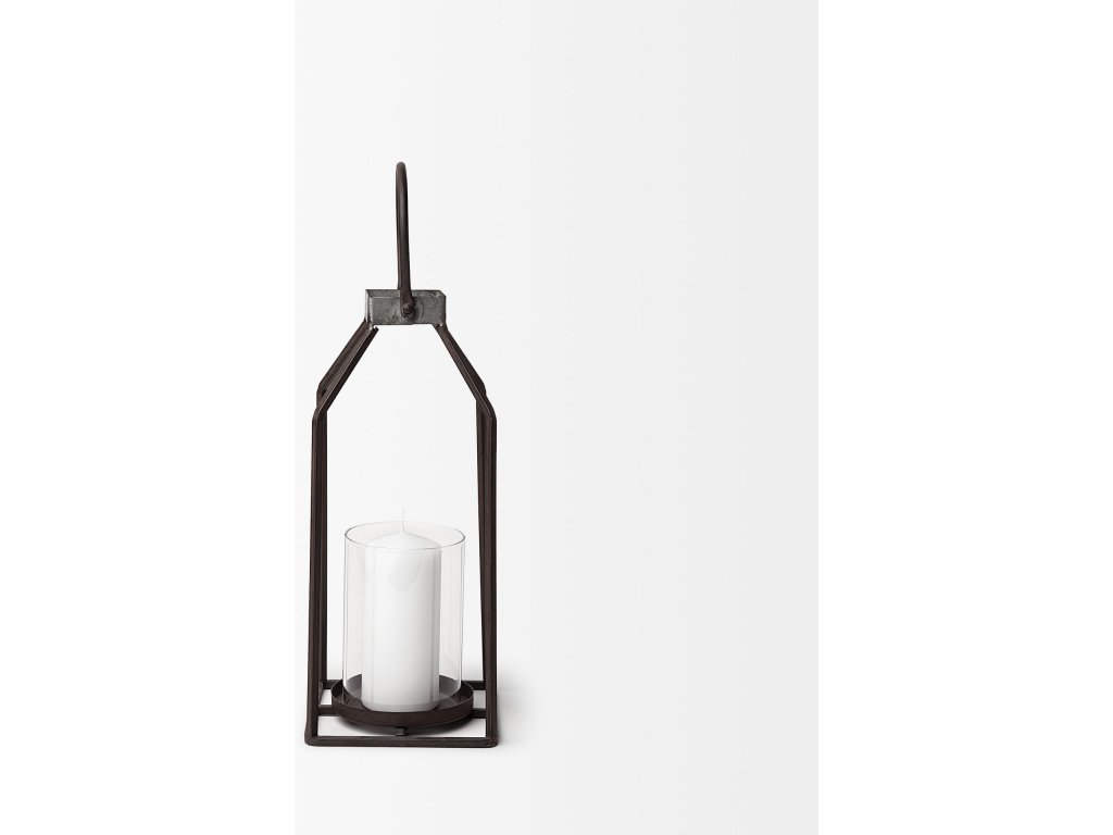 II Small Rustic Metal Framed Table Candle Holder - image 3
