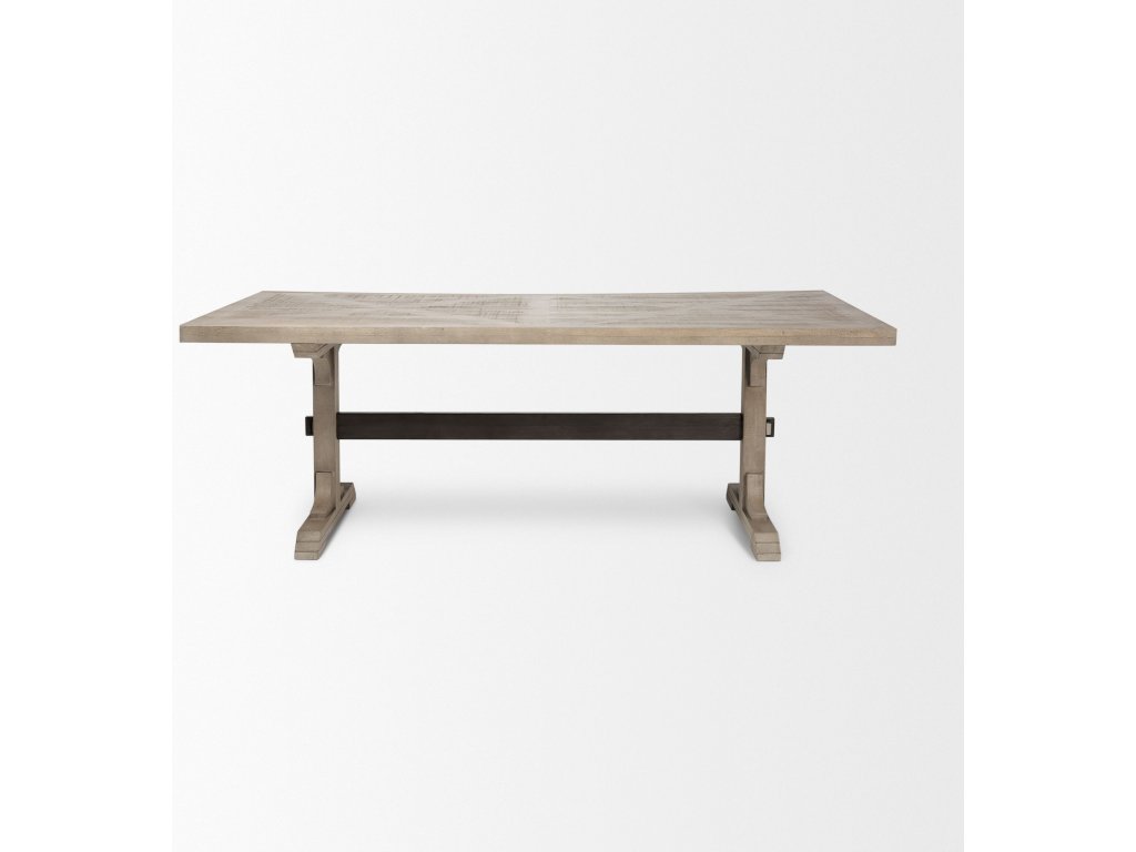 84X40 Brown Solid Wood Top & Base Dining Table - image 2