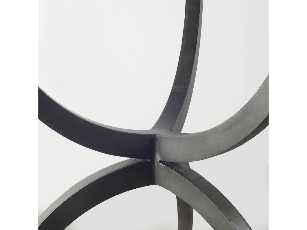 40" Round White Marble Top With Black Metal Base Dining Table - image 1