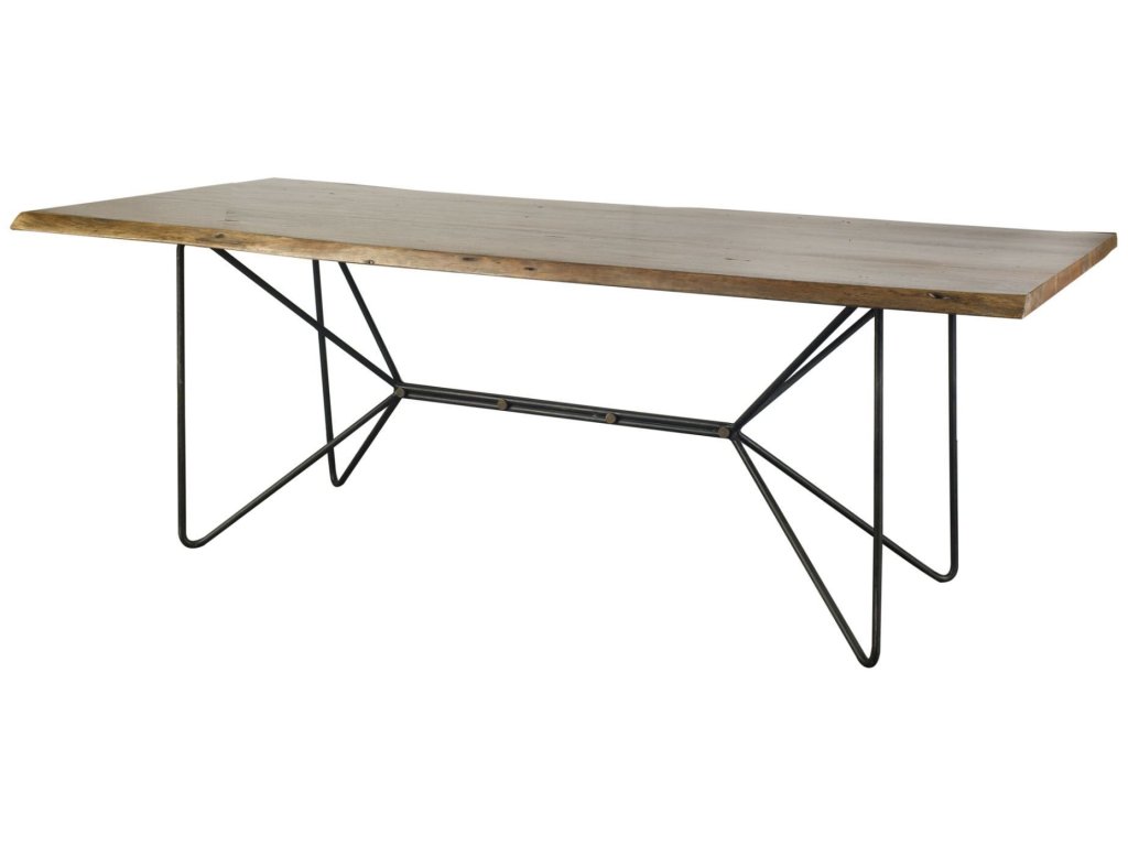 II 84.0L x 38.0W x 30.0H Rectangular Natural Wood Top w/Black Iron Base Dining Table - main image