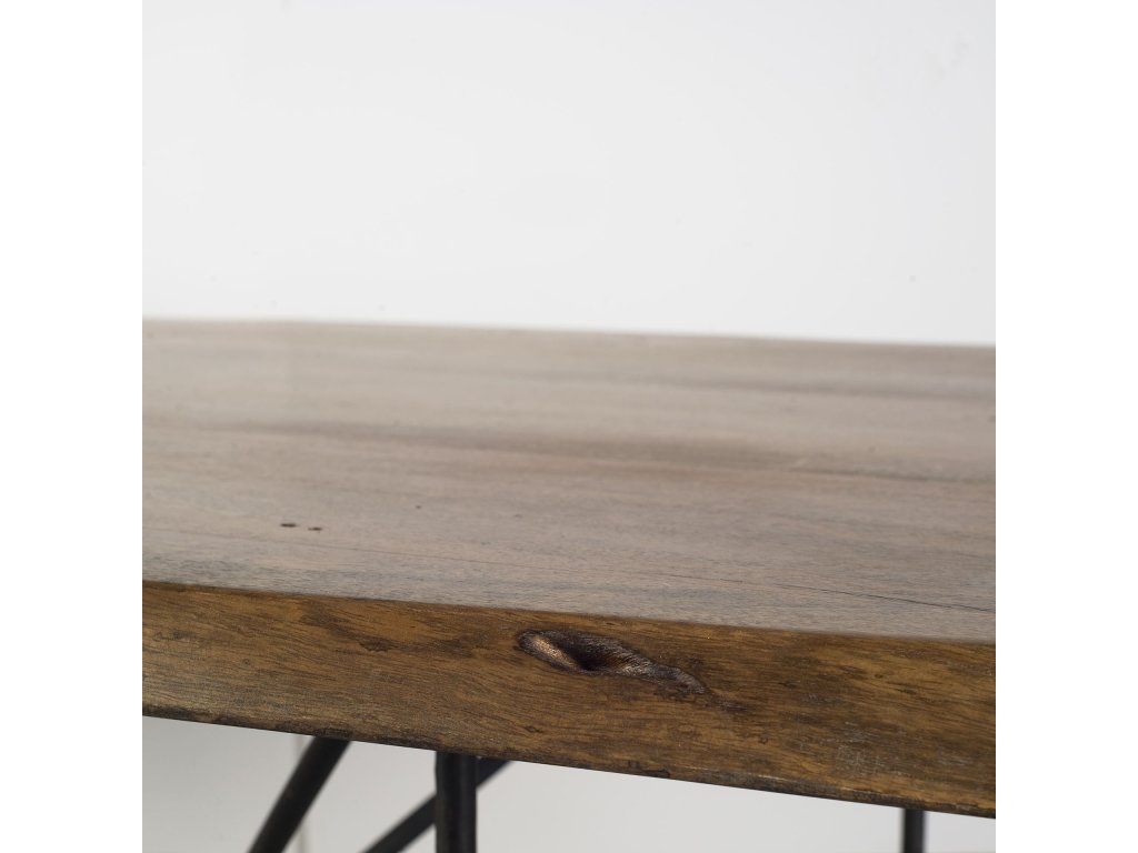 II 84.0L x 38.0W x 30.0H Rectangular Natural Wood Top w/Black Iron Base Dining Table - image 1