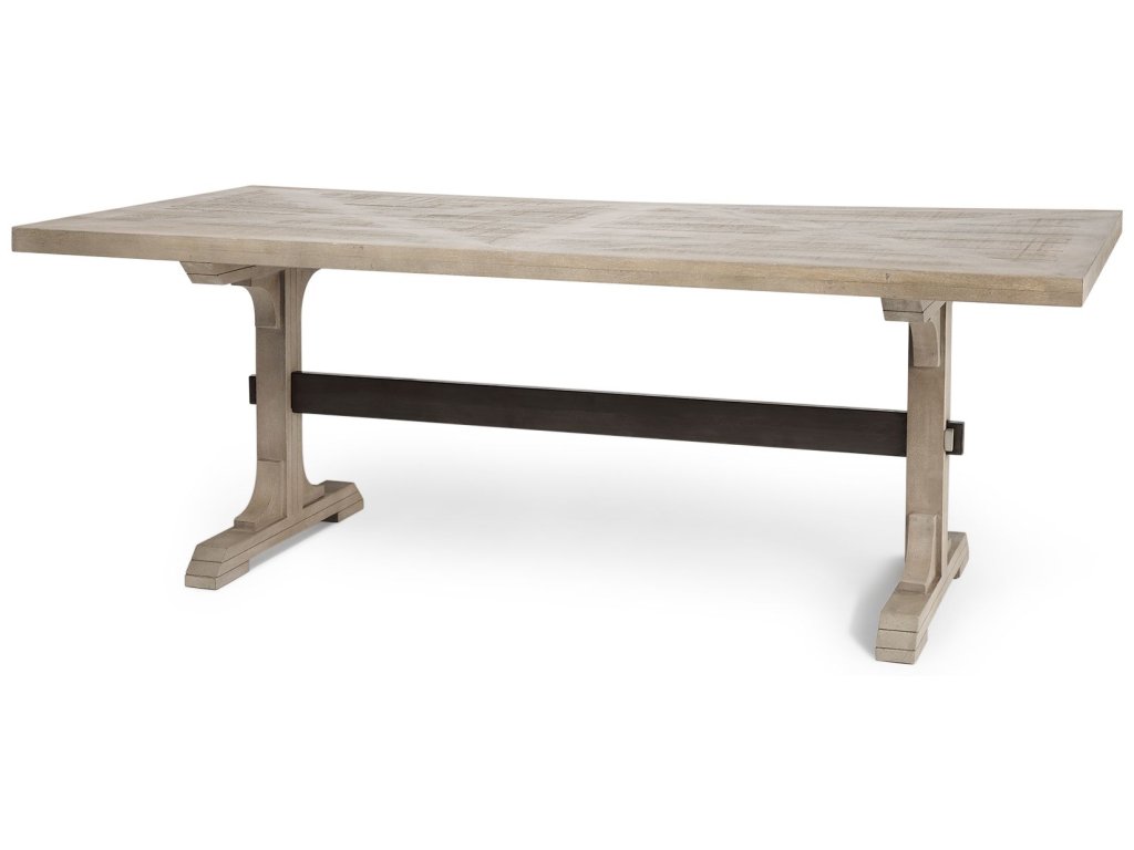 84X40 Brown Solid Wood Top & Base Dining Table - main image