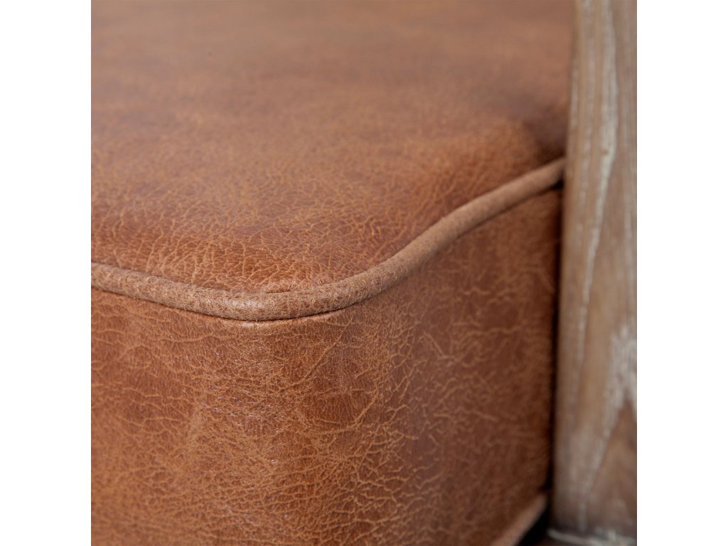 II Cream Fabric and Brown Leather Seat Accent Chair - image 6