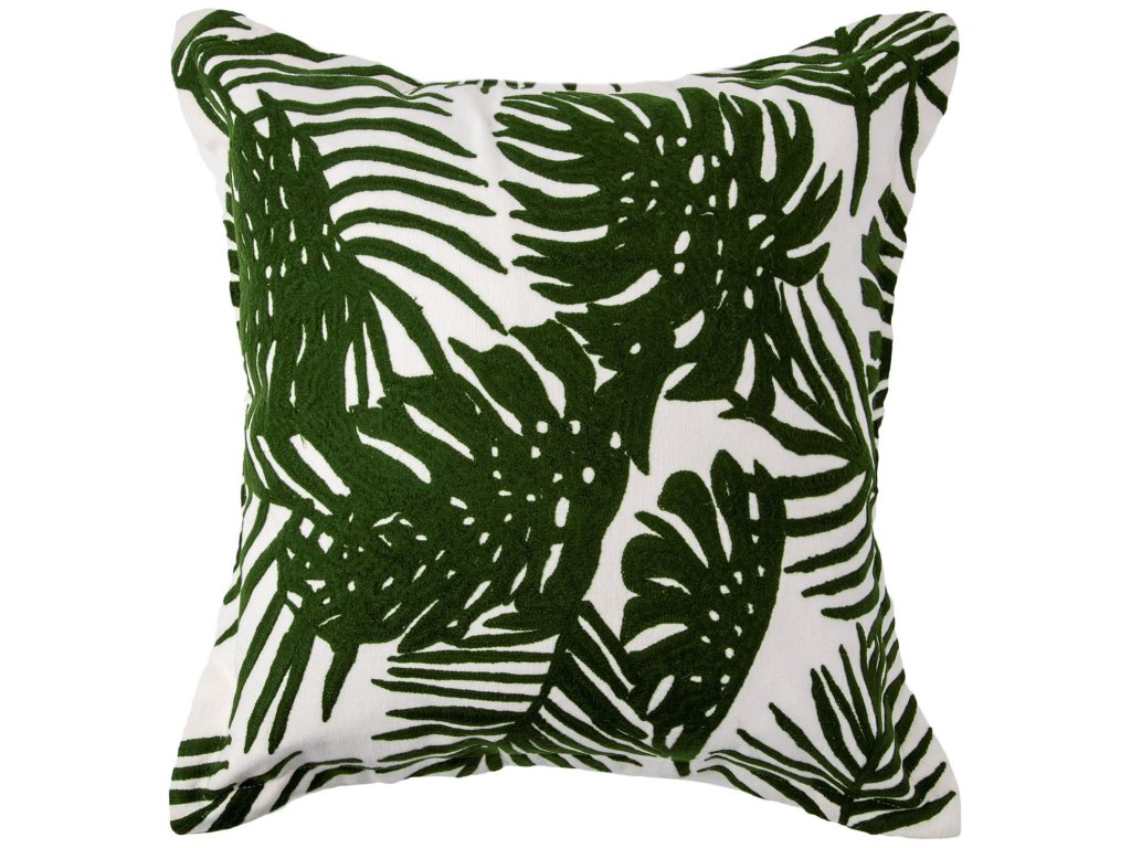 I 20 x 20 Green Tropical Palm Leaf Decorative Pillow Cover - image 2