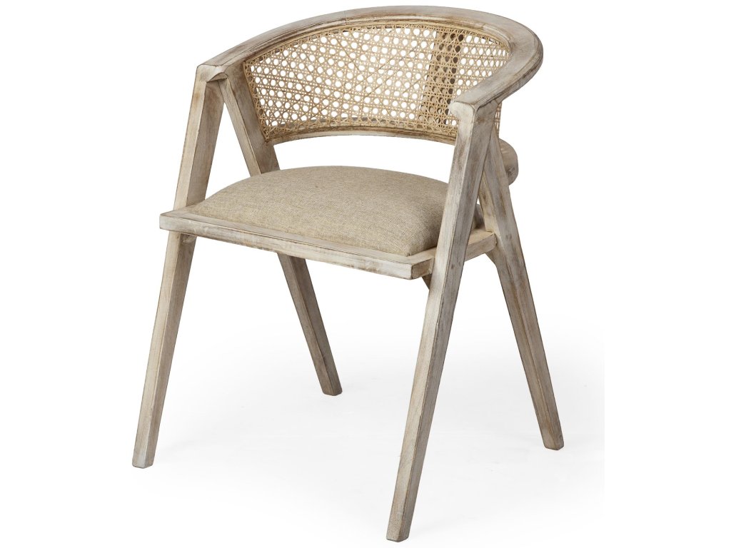 I Blonde Wooden Frame 100% Polyester Seat Dining Chair - main image