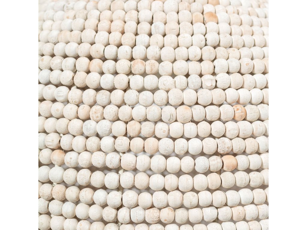 15.5X14.5 White-Washed Wood Beaded Pendant Light - image 5