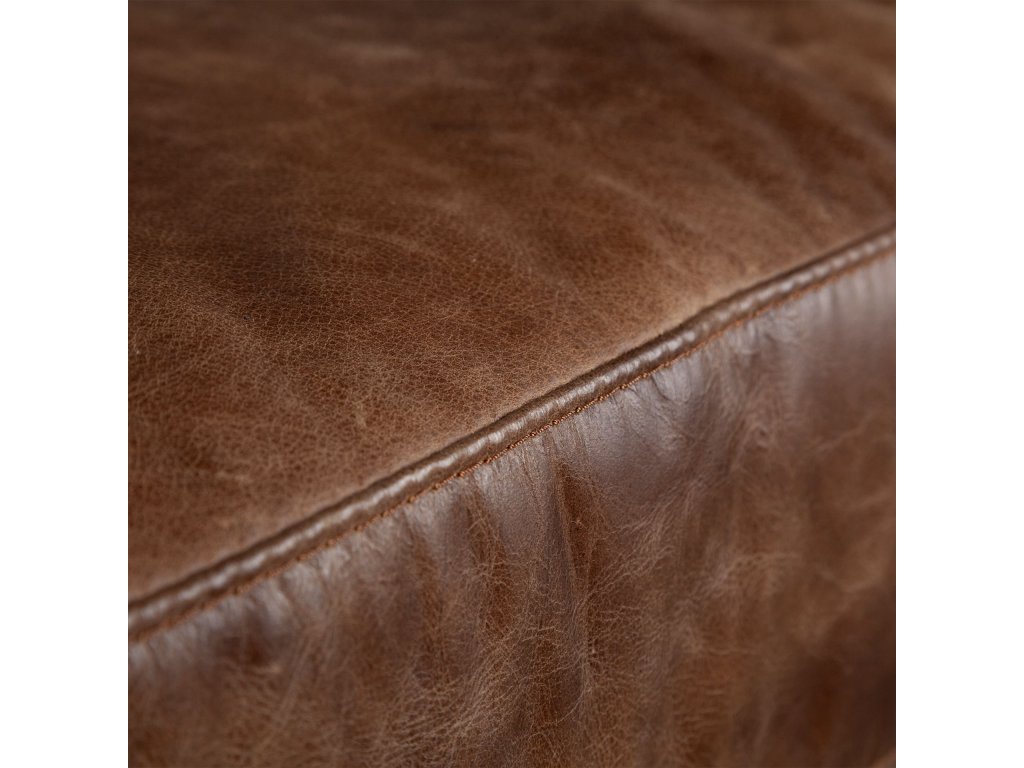II 82L x 33W x 32.25H Brown Leather Three Seater Sofa - image 6