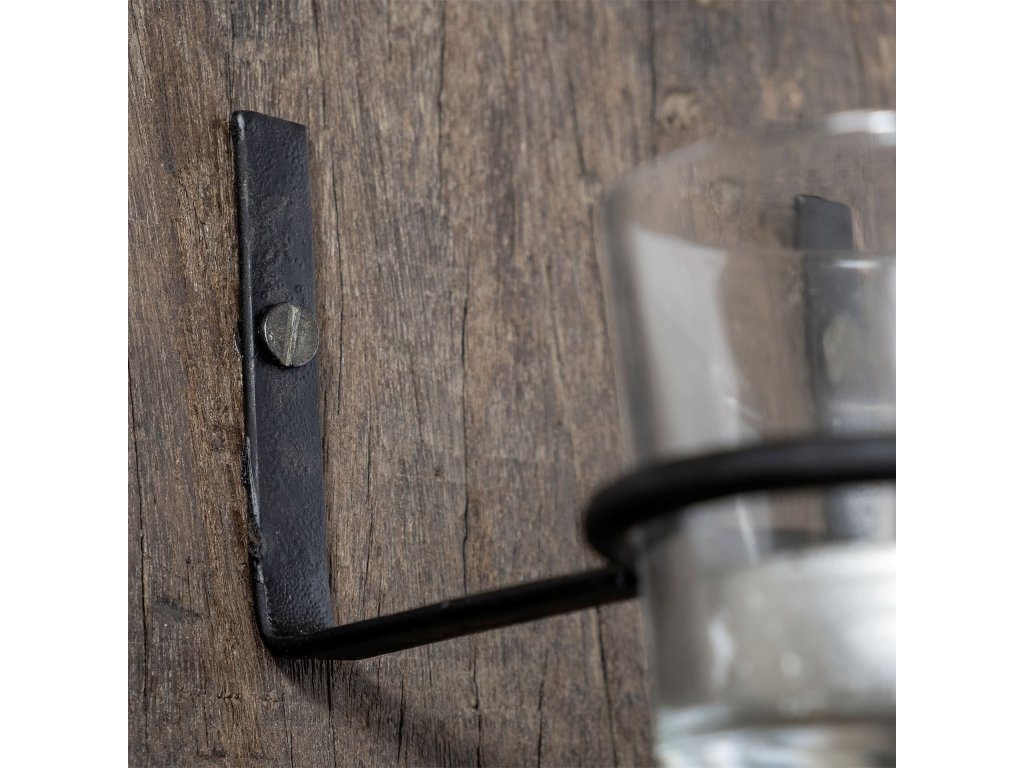 66"H Brown Reclaimed Wood 10 Metal Ring Wall Candle Holder - image 2