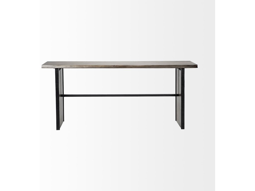 II 70L x 17W x 30H Live-Edge Wooden Brown Console Table - image 2