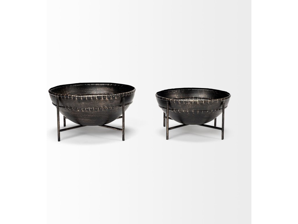 (Set of 2) Brown Metal Bowls - image 2