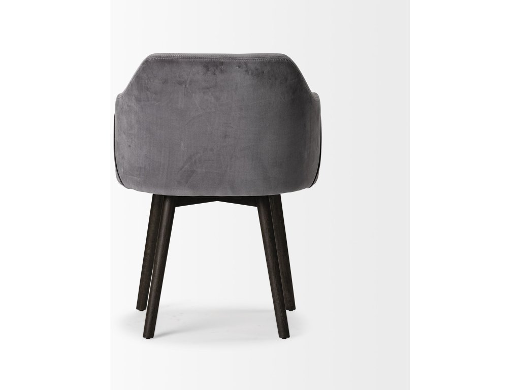 II Grey Velvet Wrap Black Wooden Base Dining Chair - image 7