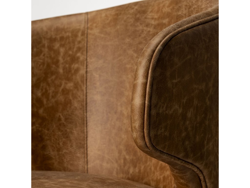 22.5L x 24.0W x 32.0H Brown Faux Leather Seat w/Brown Wooden Legs Wingback Dining Chair - image 6