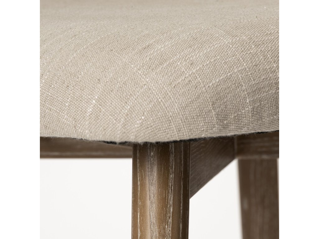 II Cream Fabric Wrap Brown Wooden Base Dining Chair - image 6