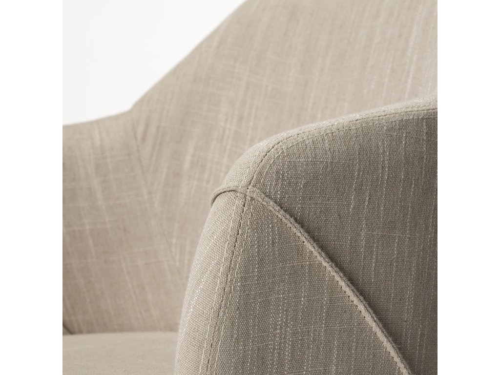 II Cream Fabric Wrap Brown Wooden Base Dining Chair - image 5