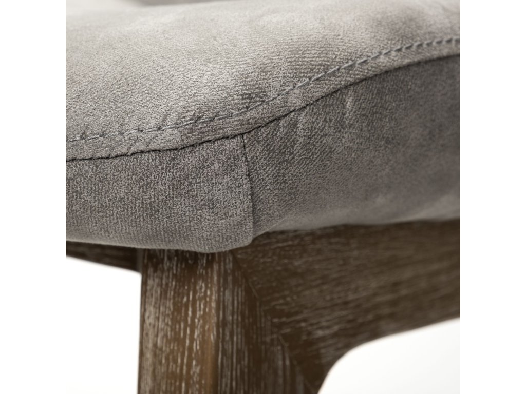 Grey Fabric Wrap Medium Brown Wood Base Dining Chair - image 7