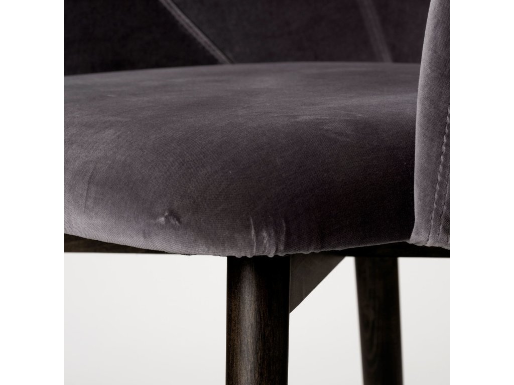 II Grey Velvet Wrap Black Wooden Base Dining Chair - image 10