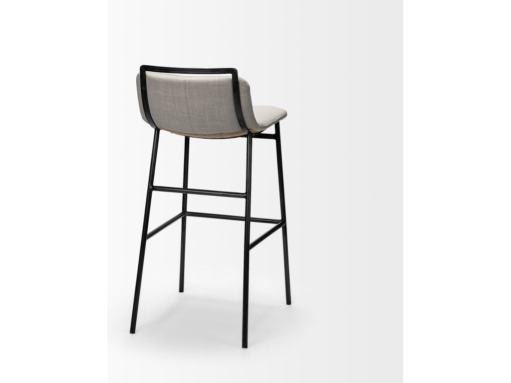 33.5" Total Height Beige Upholstered Seat Gray Metal Frame Counter Stool - image 5