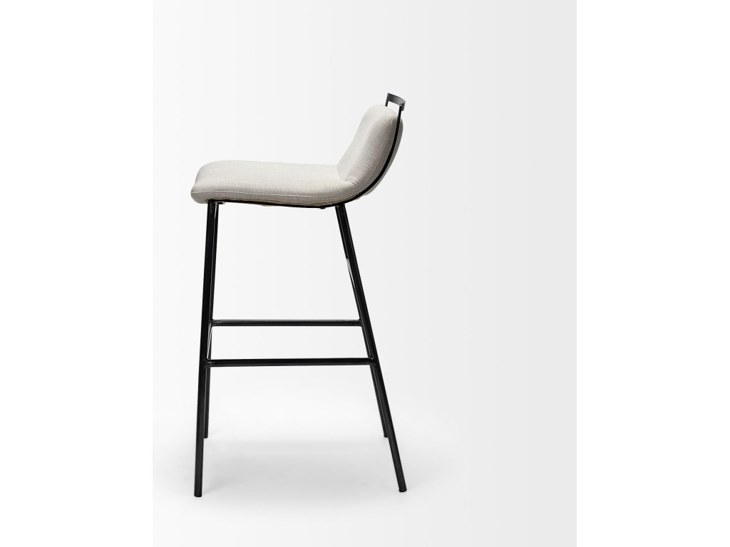 33.5" Total Height Beige Upholstered Seat Gray Metal Frame Counter Stool - image 3