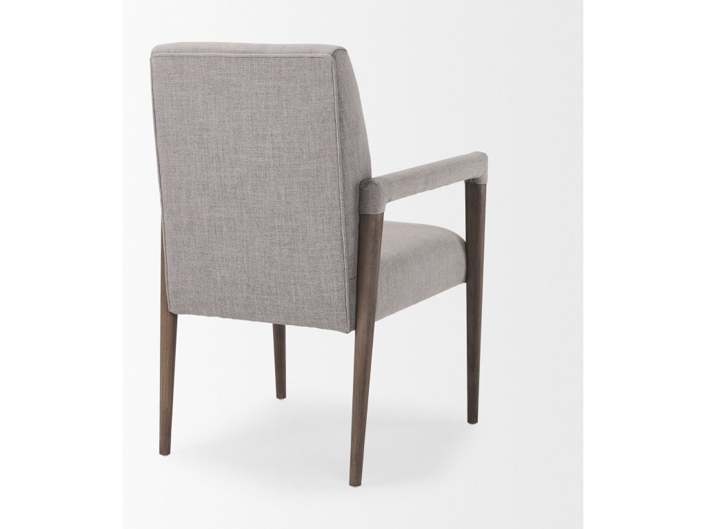Grey Fabric Wrap Brown Wooden Frame Dining Chair - image 7