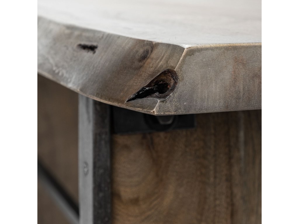 II 70L x 17W x 30H Live-Edge Wooden Brown Console Table - image 4