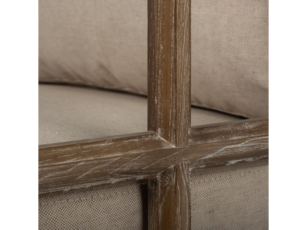 II Tan Fabric Covered Cushioned Demi-Lune Wooden Frame Accent Chair - image 8