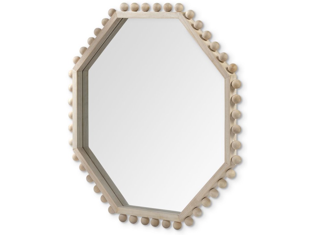 33L x 33H Natural Wood Octagon Frame Mirror - main image