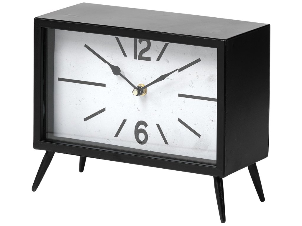 Black Metal Rectangular Table Clock - main image