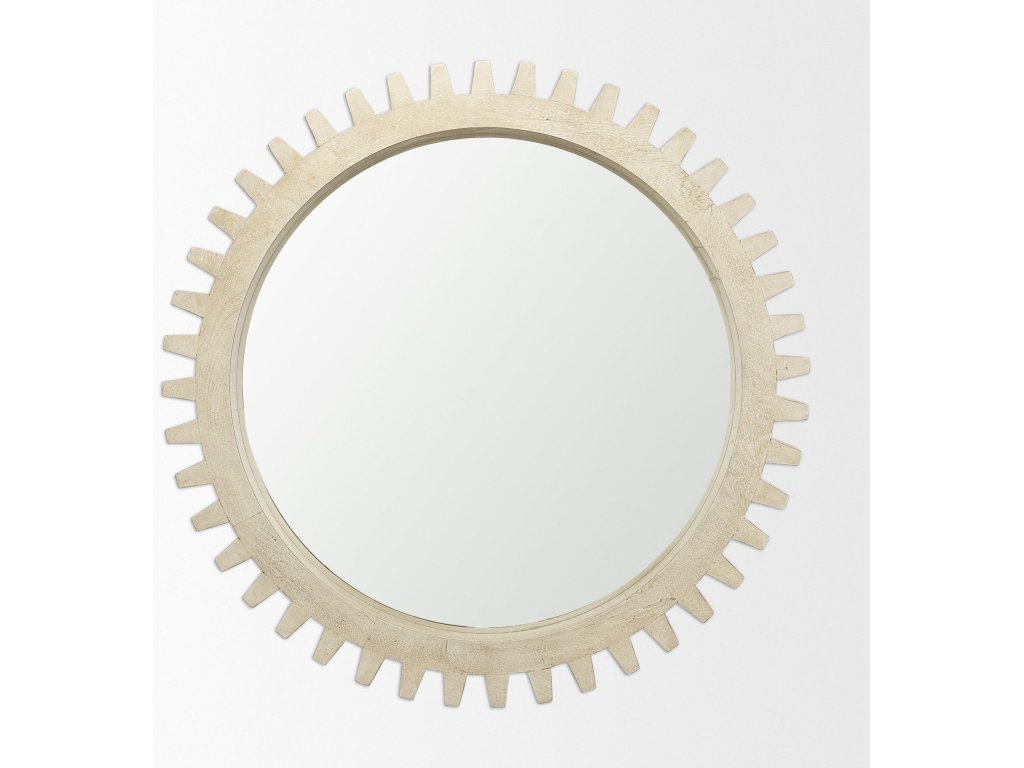 Mirror 35" Round Natural Wood Frame Mirror - image 1