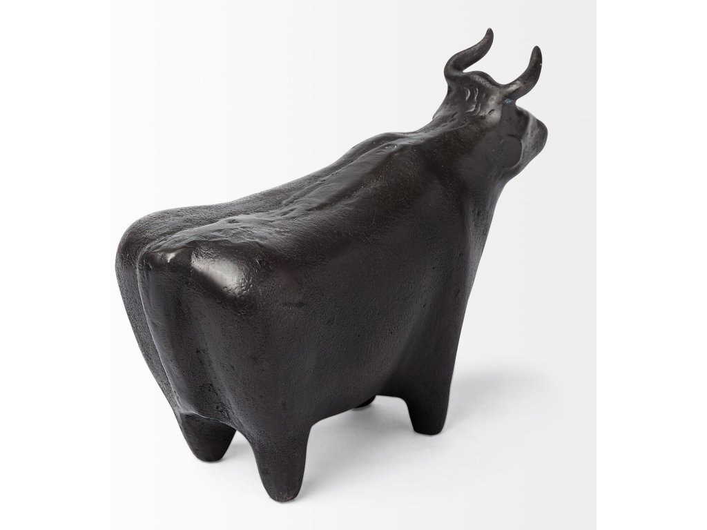 II 9L x 4W Black Cast Aluminum Bull Decorative Object - image 6