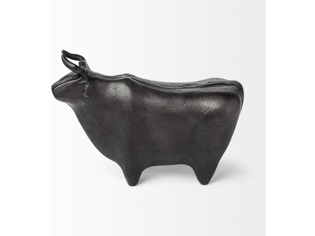 II 9L x 4W Black Cast Aluminum Bull Decorative Object - image 5