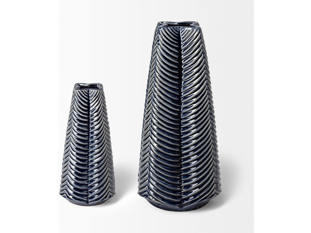 I Small Dark Navy Gloss Ceramic Vase - image 4