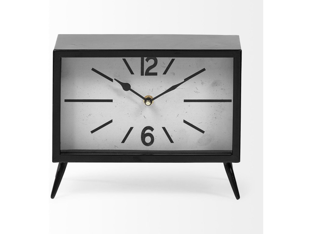 Black Metal Rectangular Table Clock - image 5