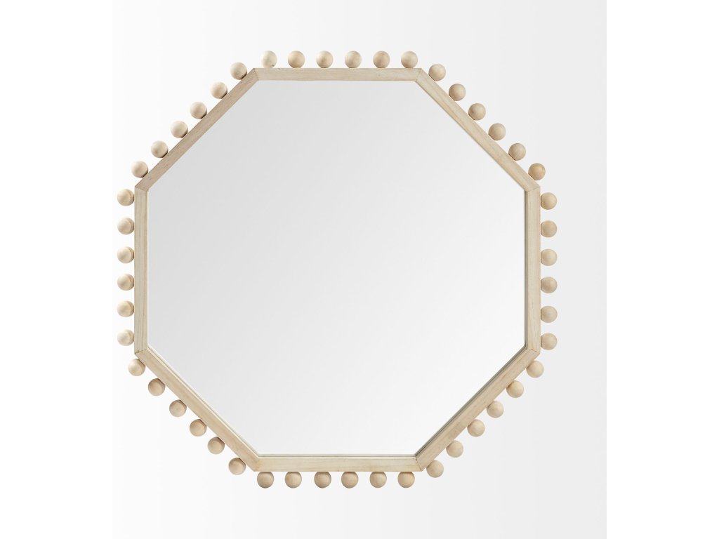 33L x 33H Natural Wood Octagon Frame Mirror - image 2