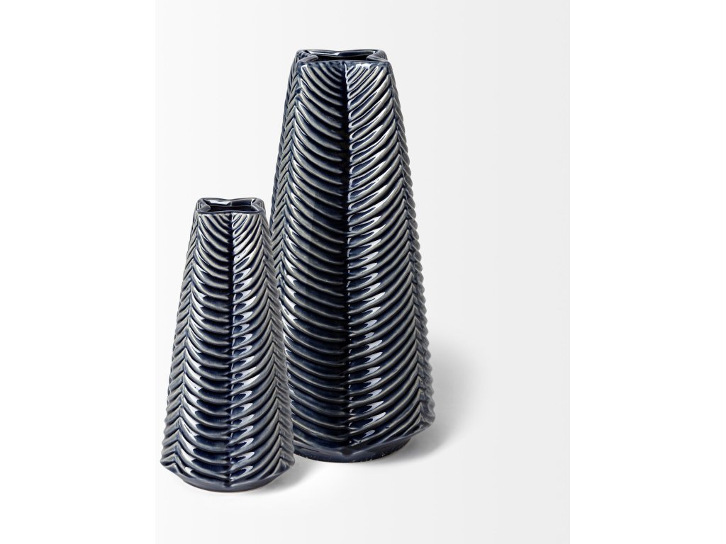 I Small Dark Navy Gloss Ceramic Vase - image 5