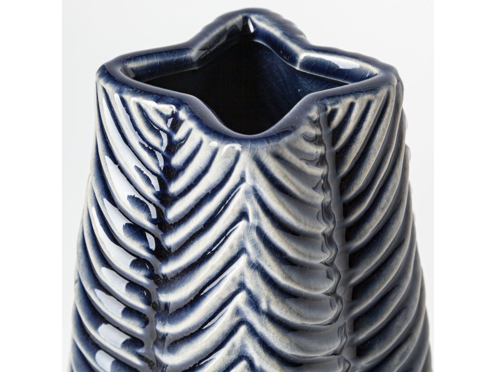 I Small Dark Navy Gloss Ceramic Vase - image 6