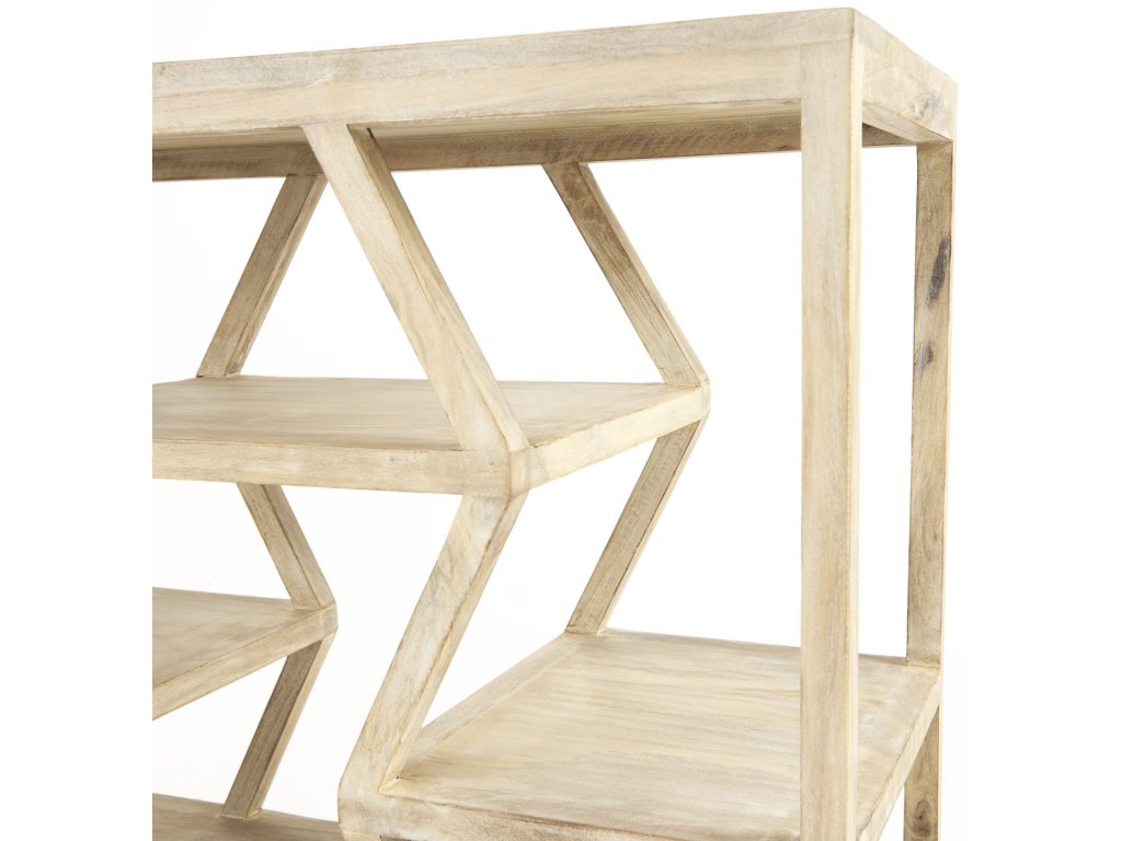 II 66L x 16W Natural Wooden Multi-Level Shelf Console Table - image 5