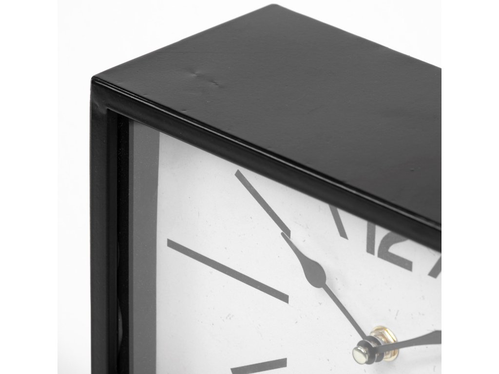 Black Metal Rectangular Table Clock - image 8